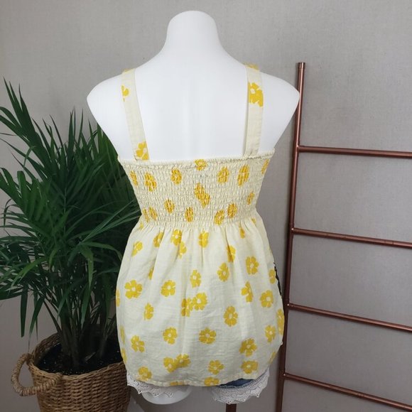 Roxy Smocked Floral Tank Blouse (Large) - Picture 5 of 8